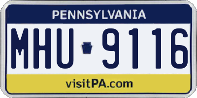 PA license plate MHU9116