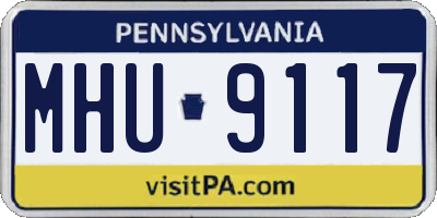 PA license plate MHU9117