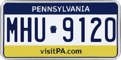 PA license plate MHU9120