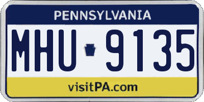 PA license plate MHU9135