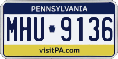 PA license plate MHU9136