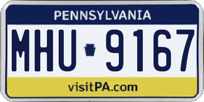 PA license plate MHU9167
