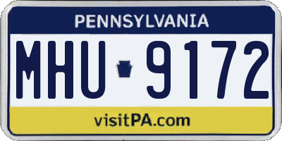 PA license plate MHU9172