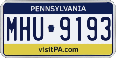 PA license plate MHU9193