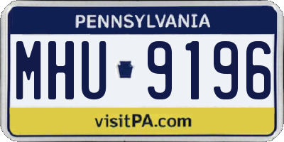 PA license plate MHU9196