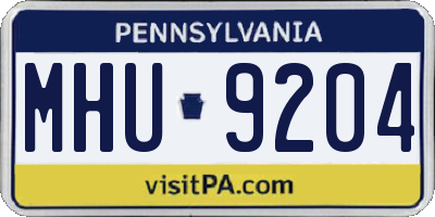 PA license plate MHU9204