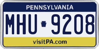 PA license plate MHU9208