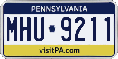 PA license plate MHU9211