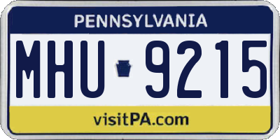 PA license plate MHU9215