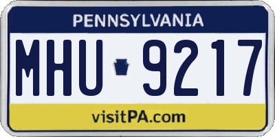 PA license plate MHU9217