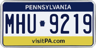 PA license plate MHU9219