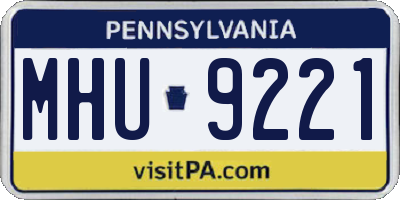 PA license plate MHU9221