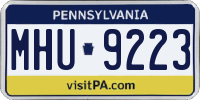 PA license plate MHU9223