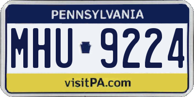 PA license plate MHU9224
