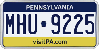 PA license plate MHU9225