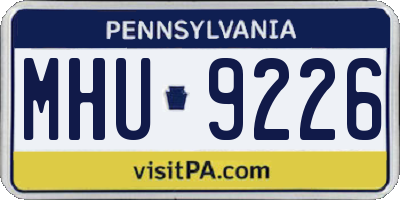 PA license plate MHU9226