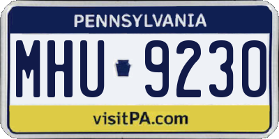 PA license plate MHU9230