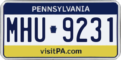 PA license plate MHU9231