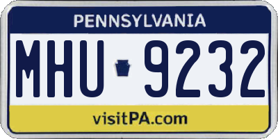 PA license plate MHU9232