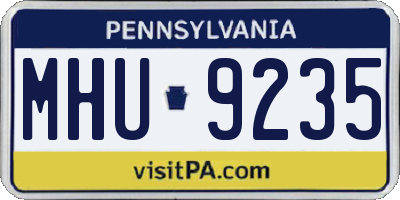PA license plate MHU9235