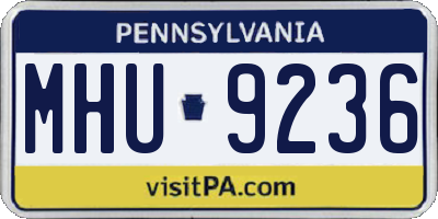 PA license plate MHU9236