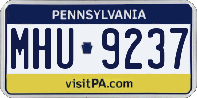 PA license plate MHU9237