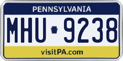 PA license plate MHU9238