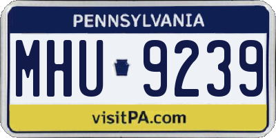 PA license plate MHU9239