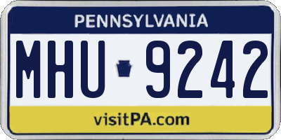 PA license plate MHU9242