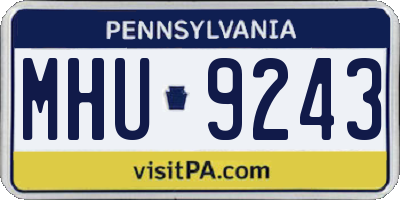 PA license plate MHU9243