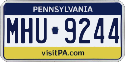 PA license plate MHU9244