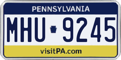 PA license plate MHU9245