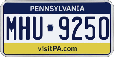 PA license plate MHU9250