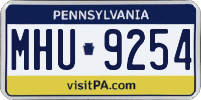 PA license plate MHU9254
