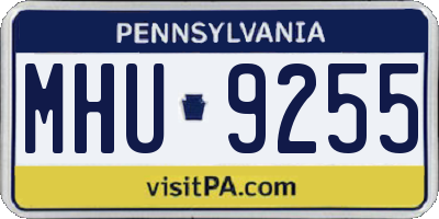 PA license plate MHU9255