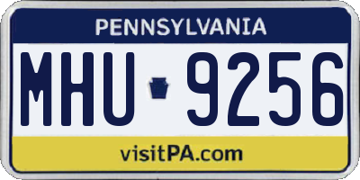 PA license plate MHU9256