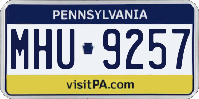 PA license plate MHU9257