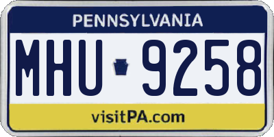 PA license plate MHU9258