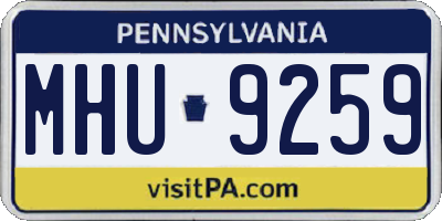 PA license plate MHU9259