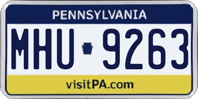 PA license plate MHU9263