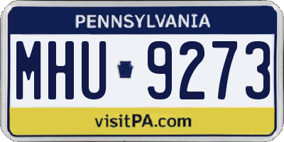 PA license plate MHU9273