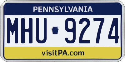 PA license plate MHU9274