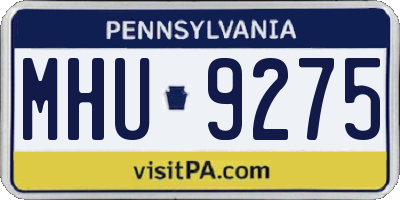 PA license plate MHU9275