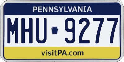 PA license plate MHU9277