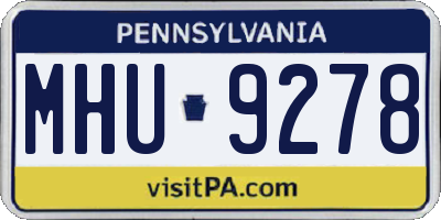 PA license plate MHU9278