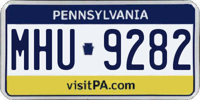 PA license plate MHU9282