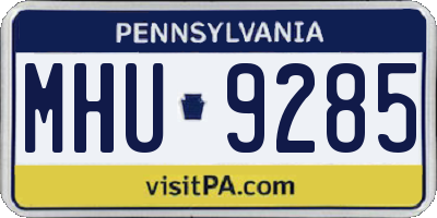 PA license plate MHU9285