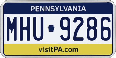 PA license plate MHU9286