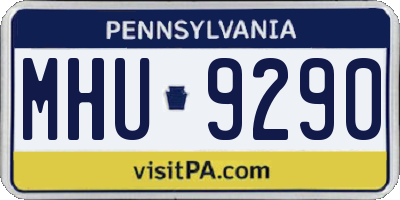 PA license plate MHU9290