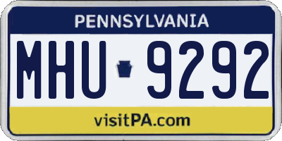 PA license plate MHU9292